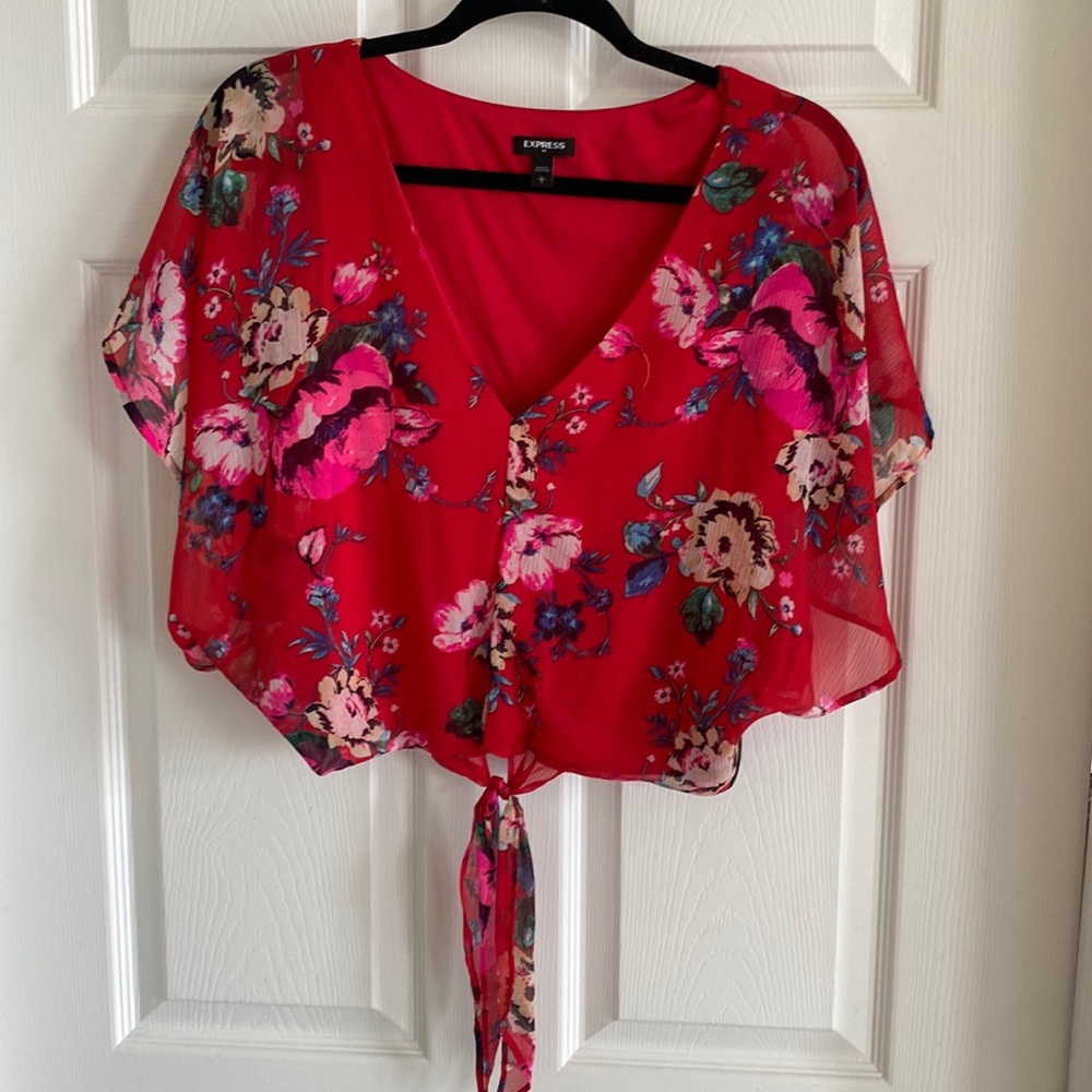 Express Floral Cropped Blouse